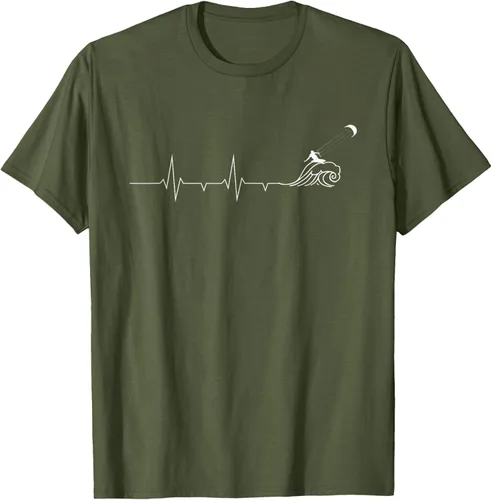 Vista 5 de Heartbeat EKG Pulse Kitesurf Kitesurf - Camiseta de kitesurf, Negro, S