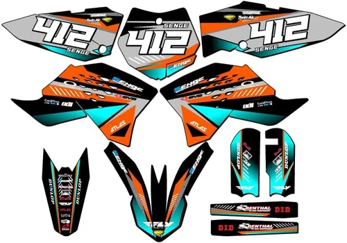 Vista 6 de Kit de base gráfica SX 65 Surge Black Senge 2009-2015 compatible con KTM Negro