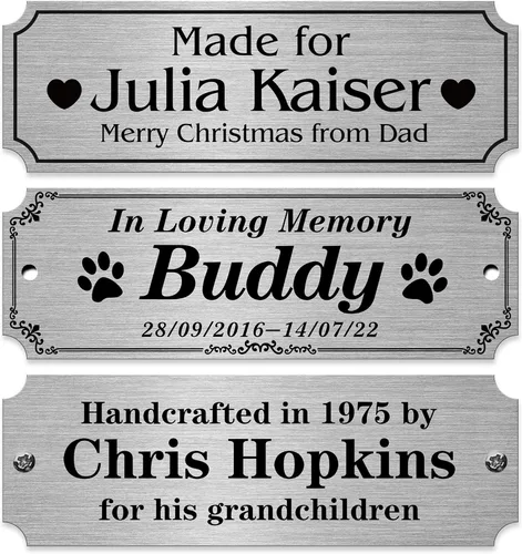 Vista 14 de Caramel Sweet Life Placas de nombre personalizadas, placa negra grabada con texto dorado, placas de trofeo grabadas, placa de nombre personalizada