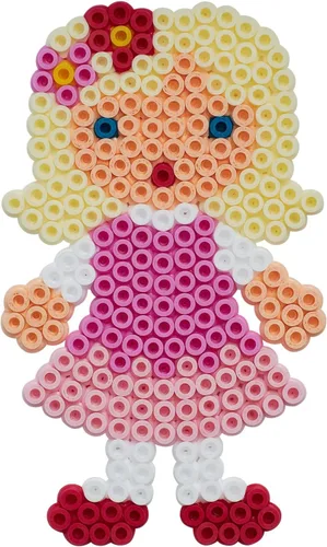Vista 3 de Hama Perlen 4214 - Perro y muñeca, paquete de ampolla de aproximadamente 1,100 cuentas midi, 2 platos de clavija, papel de planchar e instrucciones