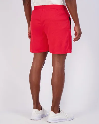 Vista 4 de Real Essentials Paquete de 4 pantalones cortos deportivos de malla de secado rápido para hombre con bolsillos con cremallera