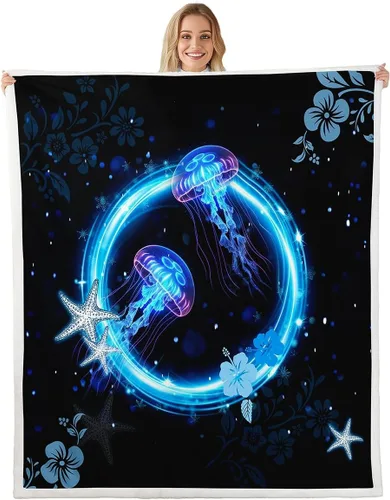Vista 18 de Homewish Manta de avión 3D, mantas de bandera estadounidense para niños y adolescentes, manta de vellón con relámpagos brillantes y modernos, manta