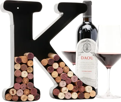 Vista 17 de Soporte de corcho con letra de vino (C) Arte decorativo de pared