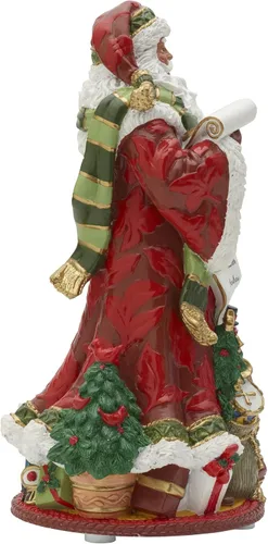 Vista 2 de Fitz and Floyd Fitz & Floyd Holiday Home - Figura musical de resina de Papá Noel afroamericano, multicolor