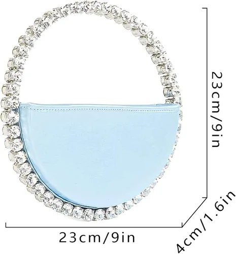 Vista 3 de CARZA Bolso de noche con diamantes de imitación brillantes para mujer, bolso de diseñador para boda, fiesta, asa superior