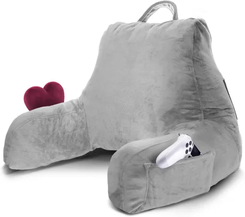 Vista 37 de Nestl Almohada de lectura para niños y adolescentes con espuma viscoelástica triturada, almohadas de respaldo para leer, ver y jugar, uso