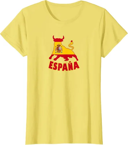 Vista 17 de Spain Espana with Bull and National Flag/Present T-Shirt Asphalt Grey