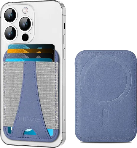Vista 12 de HiWe Cartera Magsafe, cartera magnética Eiffel-Tower para iPhone serie 16/15/14/13/12, cartera de cuero, compatible con 6 tarjetas, delgado, bloqueo