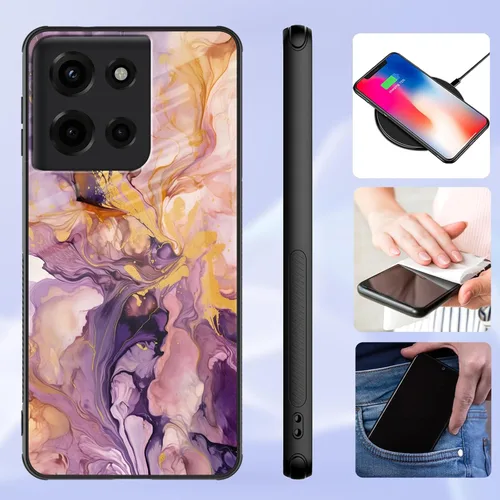 Vista 87 de Funda para Motorola Moto Edge 2022, cubierta trasera de vidrio templado con protector de pantalla, funda protectora a prueba de golpes para Motorola