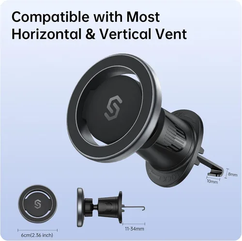Vista 9 de SYNCWIRE Soporte de Coche para MagSafe, Soporte Magnético de Teléfono con Rotación Flexible para Ventilación de Coche, Soporte de Teléfono con Clip