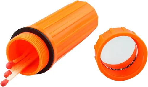 Vista 8 de SE Caja de almacenamiento impermeable verde 3 en 1 con espejo de señalización y pedernal Firestarter - CCH6-1GN
