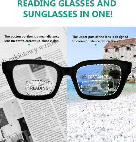 Vista 5 de Eyekepper Gafas de lectura bifocales para mujer, lentes bifocales transparentes de gran tamaño +1.00 Mezcla de lentes transparentes de 4 piezas