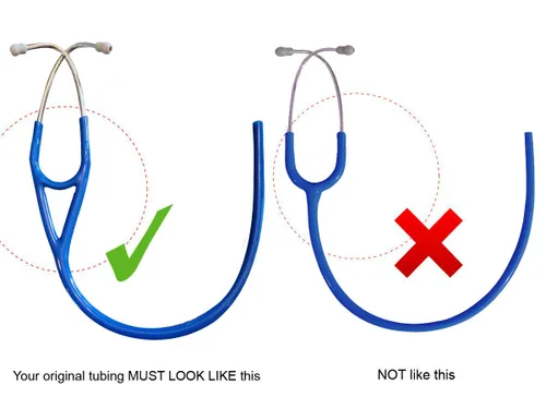 Vista 2 de Tubo de repuesto (estetoscopio binaural) de Reliance Medical se adapta a tubos Littmann® Cardiology III - (TUBO DE LUE)