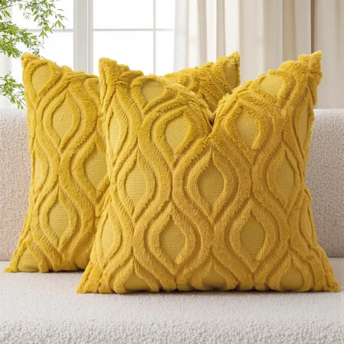 Vista 8 de MIULEE - Juego de 2 fundas de almohada de lana sintética suave y afelpada, fundas decorativas de estilo bohemio para sofá, sala de estar, cama, 16 x