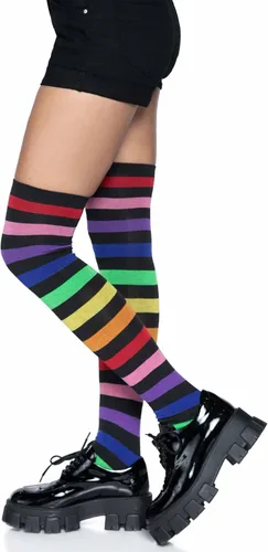 Vista 3 de Leg Avenue Women's Rainbow Pride Festival Thigh Highs Socks