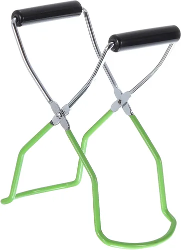 Vista 10 de uxcell 1 pinza elevadora de tarros de conservas, elevador de tarro galvanizado con mango de goma para un agarre seguro, color negro