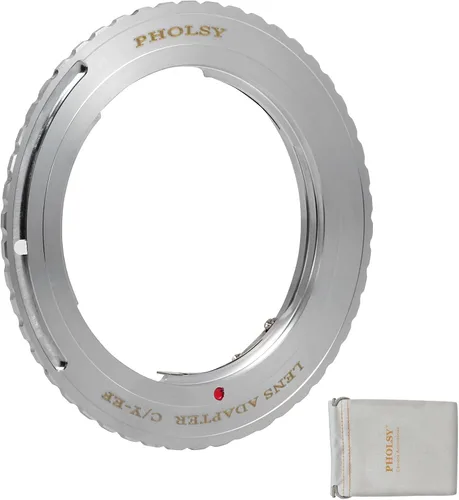 Vista 10 de PHOLSY - Adaptador de montaje de lente compatible con lente Nikon F a cámara Canon EF
