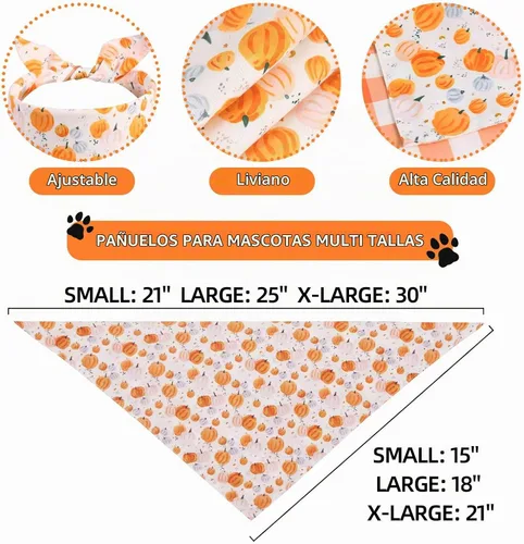 Vista 2 de Bandanas de otoño para perro, 2 unidades, pequeñas, bufanda de hoja