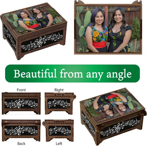 Vista 7 de Caja de música MP3 superior personalizada de la foto, reproduce cualquier canción personalizada, regalo impreso de la imagen