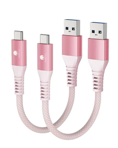 Vista 9 de CONMDEX - Cable USB C de 30 cm, [2 unidades], USB 3.1 Gen 2, transferencia de datos de 10 Gbps, cable trenzado tipo C, carga rápida USB a USB C