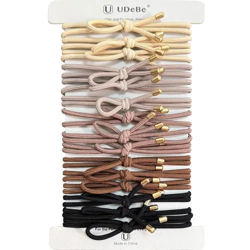Vista 8 de Paquete de 20 pulseras elásticas con nudo antideslizantes para el cabello