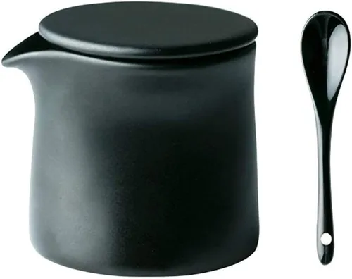 Vista 5 de Multi Sugar Bowl - Jarra de cerámica para crema, jarra de salsa con cuchara, 9 onzas