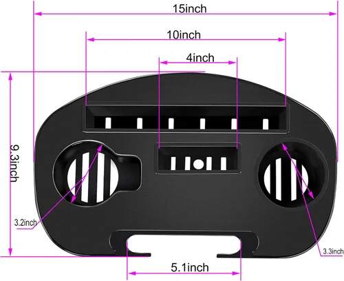 Vista 3 de Bandeja para silla de gravedad cero, paquete de 2 portavasos versión mejorada para silla de gravedad cero, mesa de silla de utilidad con clip