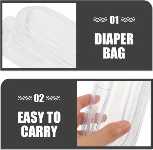 Vista 5 de Abaodam Mini bolsa de almacenamiento para muñecas, bolsa transparente para exhibir muñecas con hebilla colgante, vitrina portátil para viajes