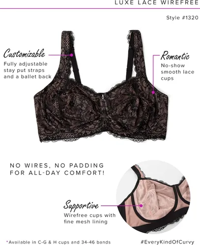 Vista 4 de Curvy Couture Bralette alisador de encaje de lujo para mujer