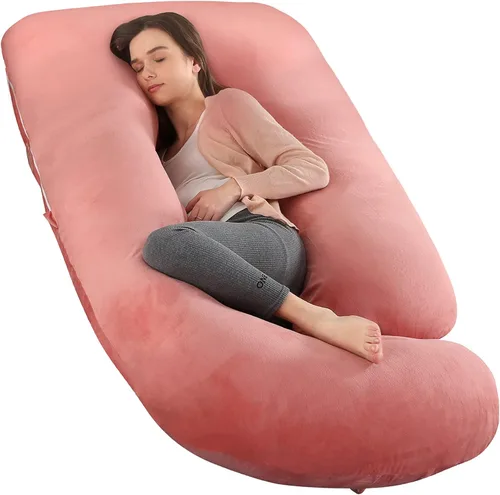 Vista 17 de Elover - Almohada de embarazo en forma de U, soporte de maternidad de cuerpo completo