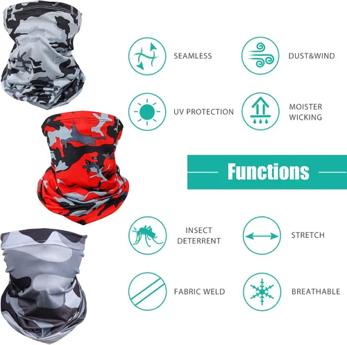 Vista 4 de Sun UV Protection Face Mask Cooling Neck Gaiter Balaclava Bandana Scarf