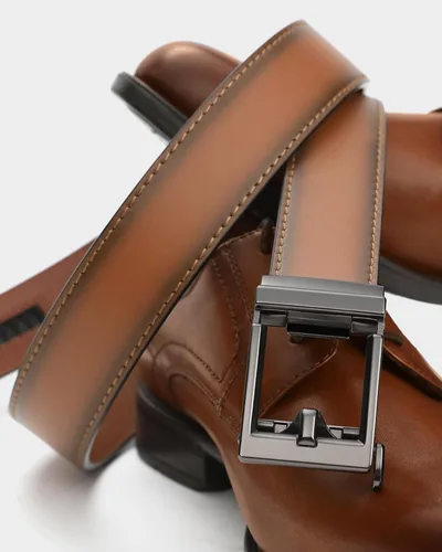 Vista 6 de CHAOREN Cinturón de trinquete de cuero para hombre - Accesorios de vestir para cada ocasión (1.378 in)