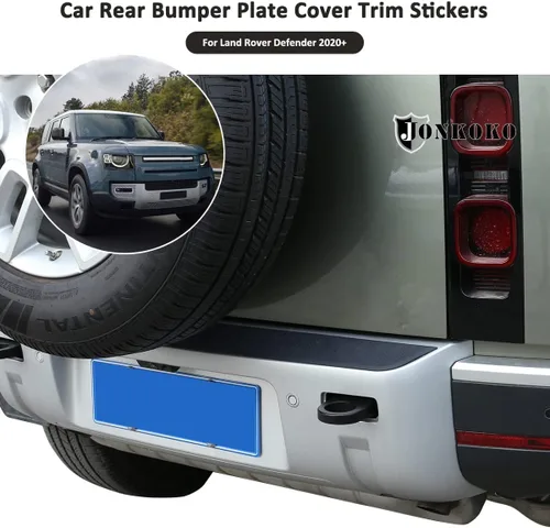 Vista 4 de Protector de parachoques trasero interior de automóvil para Land Rover Defender 90 110 130 2020-2024 Accesorios de moldura de placa de parachoques