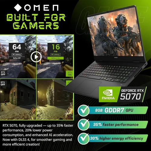 Vista 4 de HP OMEN 16 - Laptop para juegos, Intel Core Ultra 9 285H (>i9-14900), GeForce RTX 5070, PC AI Copilot IPS de 16 pulgadas 144Hz, 32 GB DDR5 RAM, SSD