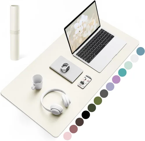 Vista 40 de YSAGi Alfombrilla de Escritorio de Cuero Antideslizante, Alfombrilla de Teclado para Escritorio de Computadora Portátil Impermeable, Protector