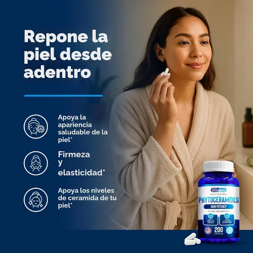 Vista 2 de Suplemento de fitoceramidas de 700 mg para una piel, cabello y uñas