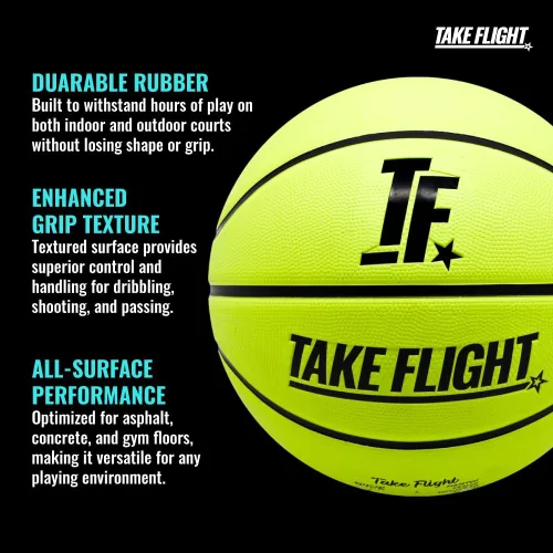 Vista 3 de TAKE Flight Baloncesto, Agarre Avanzado de Alto Rendimiento, Baloncesto Oficial