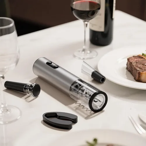 Vista 9 de BABONIR - Set de regalo de destapador de vino eléctrico 6 en 1, sacacorchos automático de acero inoxidable con cortador de papel de aluminio, tapón