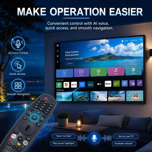Vista 7 de 65-Inch Outdoor TV, 4K UHD, 1000 Nits, IP65 Weatherproof, HDR10, Dolby Audio, for Partial Sun