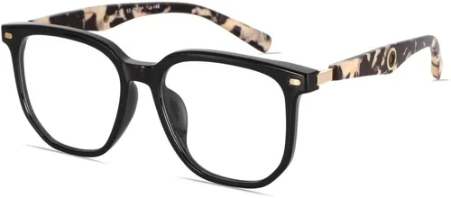 Vista 6 de Gafas de luz azul cuadrado de madera Bloomveil B1 Lente de luz azul/montura gris