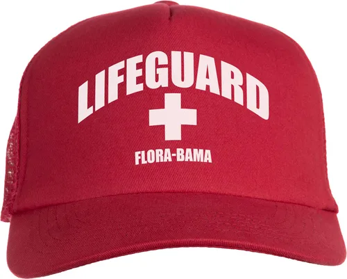 Vista 3 de Beaches of Florida - Sombrero de camionero salvavidas rojo y blanco, sombrero de béisbol floridano para hombres y mujeres