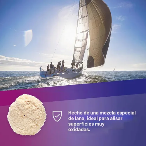 Vista 3 de 3M Almohadilla de Compuesto de Lana (05711) – Para Barcos, Coches, Camiones y RVs – De Una Cara – 9 Pulgadas