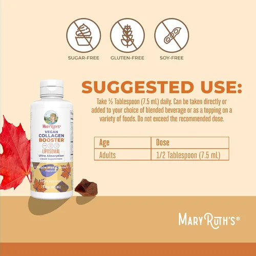 Vista 3 de MaryRuth Organics Potenciador de Colágeno Liposomal, Sin Azúcar, Potenciador de Colágeno Líquido con Vitamina C, Vitamina E, Zinc, Cobre y Sílice