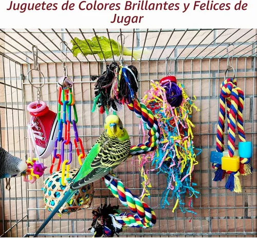 Vista 3 de Parrot Perico Juguetes para pájaros, Cockatiel Budgies Cage Toys