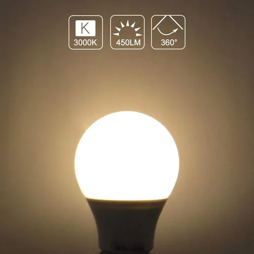 Vista 3 de Bombillas LED E26 de bajo voltaje de 12 V, 5 W, A19, bombilla estándar Edison con base de tornillo equivalente a 50 W, lámpara halógena blanca