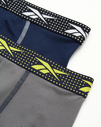Vista 2 de Reebok Ropa interior para niños - Calzoncillos tipo bóxer deportivos de rendimiento suave (paquete de 2)
