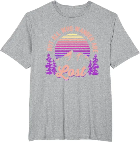 Vista 81 de Not All Who Wander Are Lost Vintage Mountains - Camiseta de senderismo, Negro, S
