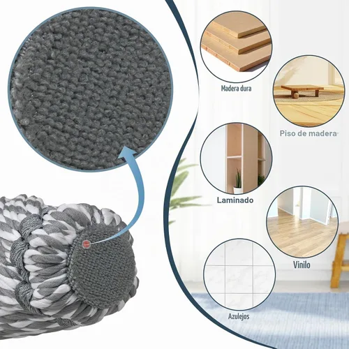 Vista 6 de Trapeador giratorio para limpieza de suelos, trapeador de microfibra de mango largo con almohadilla superior para cocina, madera dura, restaurante