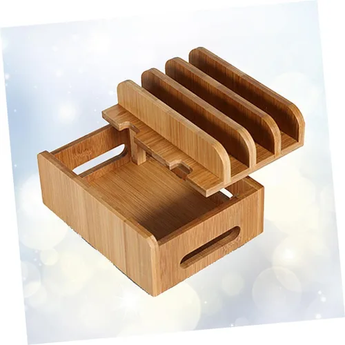 Vista 4 de Soporte ergonómico para teléfono para tableta, base de teléfono de madera para oficina para amigos