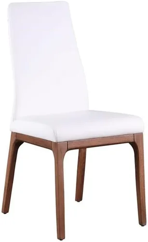 Vista 9 de MILAN Esmeralda - Juego de comedor de 5 piezas de chapa de nogal con sillas de madera blanca de 2 tonos